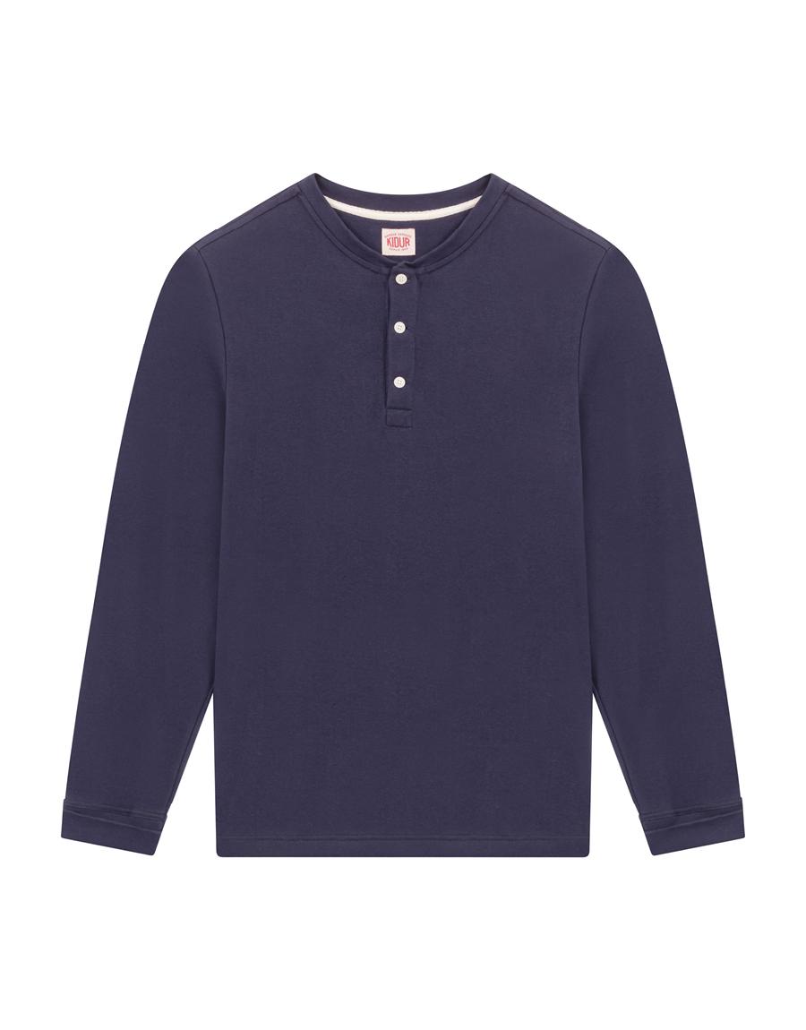 Henley Sweat pull Kidur made in France homme Marine