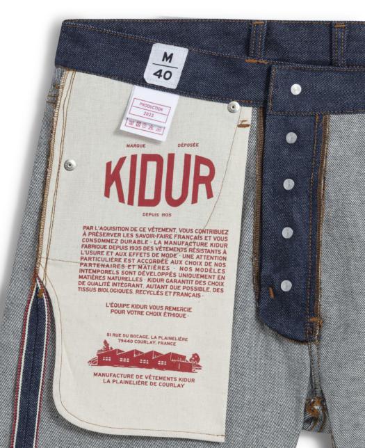 Kidur Gabriel le jeans fabriqué en france Pack poche interieur